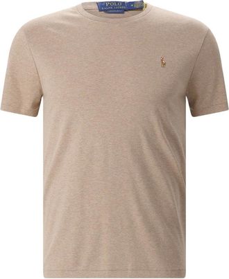 Polo Ralph Lauren Tops, Heren, Bruin, M, Leer, T-shirts