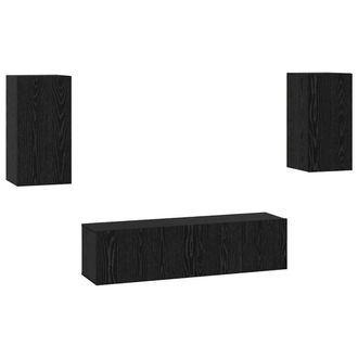 Berkfield Home Room Divider Bookcase 3-Tier Old Wood 137.5x29x103.5 cm Wood in Black