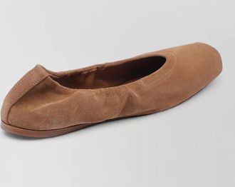 Alaia ballet loafers square toe suede elastic trim