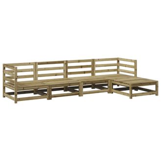 vidaXL Juego De Sof&aacute;s De Jard&iacute;n 5 Piezas Madera De Pino Impregnada Vidaxl