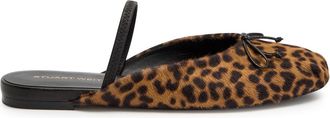 Stuart Weitzman Stuart Weitzman Prima Leopard-print Calf-hair Ballet Mules - 37 (IT37/ UK4)