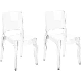 Beliani Set di 2 sedie impilabili in materiale sintetico trasparente senza braccioli Westbridge