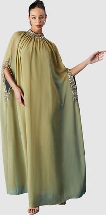 Coast Muse Chiffon Cape Dress in Chartreuse at Nordstrom, Size 4