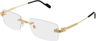 Cartier Glasses, male, Yellow, Size: 55 MM Eyeglasses