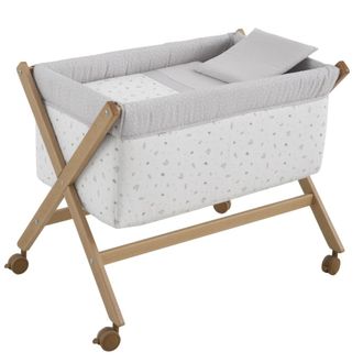 Cambrass Minicuna tijera madera gris/natural 55x87x74 cm