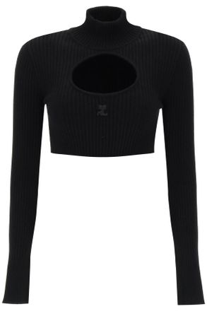 Courrèges Cropped Ribbed Jumper