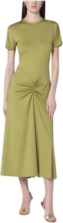 Victoria Beckham Vestido Midi Fruncido - Dresses - Mujer - Verde - S