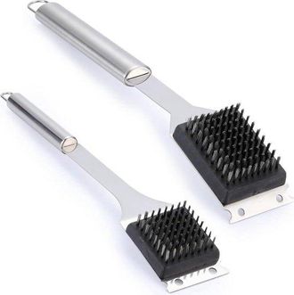 OEM 2 Piezas De Cepillos Limpiadores Para Parrilla, Cepillos De Alambre, Herramientas Para Barbacoa, Estropajo De Acero Inoxidable, Picnic Y Barbacoa