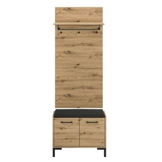 Petits Meubles Mueble de entrada perchero y zapatero 2 puertas estratificado marrón