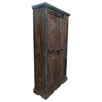 Wanderlust Deco Armario De Madera Marr&oacute;n 121x45x220