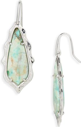 Kendra Scott Adriana Scallop Drop Earrings in Silver Sea Green Chrysocolla at Nordstrom