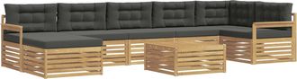 vidaXL Conjunto De Sof&aacute;s De Exterior 8 Uds. Blanco Y Antracita Vidaxl