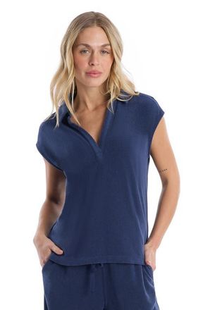 Wilt Crochet Trim Polo Top in Naval Academy at Nordstrom, Size X-Small
