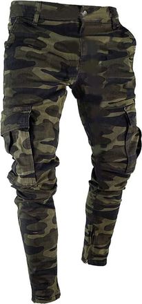 Generic Mens Combat Cargo Trousers Mens Camo Joggers Bottoms Skinny Work Pants Scratch-Resistant Tactical Pants Army Training Trouser Light Walking Pant With 