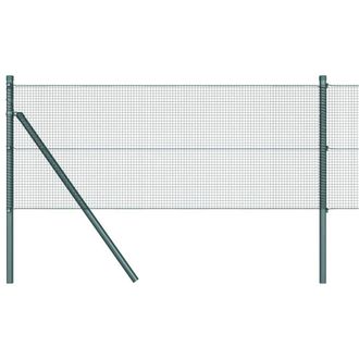 Berkfield Home Welded Wire Fence with 7 Posts Green 0, 8x10 m Steel