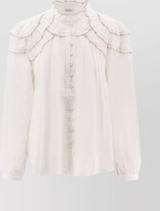 Isabel Marant christa gathered cotton blend blouse