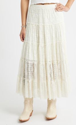 BP. Lace Maxi Skirt in Ivory at Nordstrom, Size Xx-Small