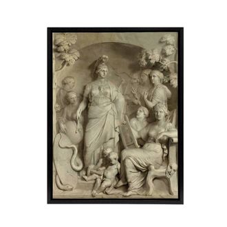 Artery8 De Lairesse Allegory Of Sciences Framed Canvas Wall Art Print in Grey | Size: W24 x H32