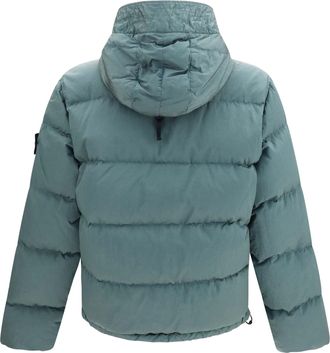 Stone Island Mens Nylon Metal Hooded Puffer Jacket Ocean Green Down Coat