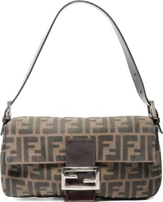 Fendi Borsa a spalla Mamma Baguette con motivo Zucca 1990-2000 - Toni neutri