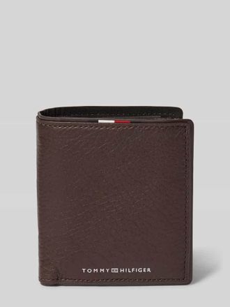 Tommy Hilfiger Portemonnaie aus Rindleder in Dunkelbraun, Größe 1