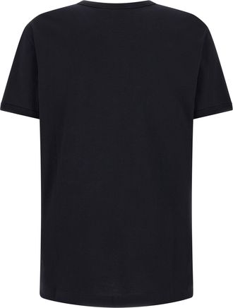 Dolce & Gabbana Logo-Embroidered Cotton T-Shirt - Black