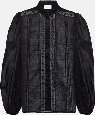 Zimmermann Halliday lace-trimmed cotton shirt