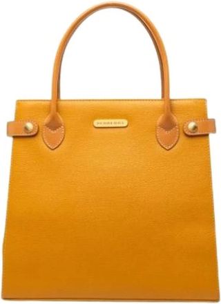 Burberry Pre-owned Vintage Handbag - Dames - Vintage Handtas - Geel - ONE Size - Leer - Vintage