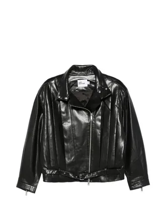 Self Portrait Black Faux Leather Biker Jacket