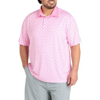 Reebok Big & Tall Mosaic Geometric Performance Polo Shirt in Playful Pink at Nordstrom, Size Xx-Large