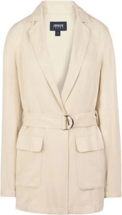 Emporio Armani Belted Lyocell Jas - Dames - Jas met riem - Beige - M - Jassen