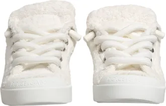 Dolce & Gabbana White Faux Shearling Low Top Sneakers Mens Shoes