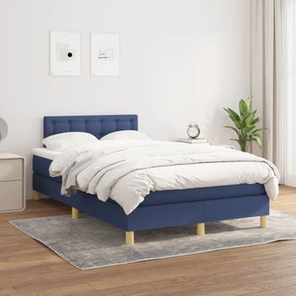 vidaXL Vidaxl - Cama Box Spring Con Colch&oacute;n Tela Azul 120x200 Cm