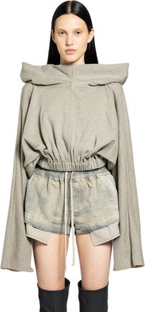 Rick Owens Cropped Hoodie Sweatshirt
