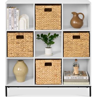 Best Choice Products Elevated 9-Cube Storage Organizer, 11in Shelf, Bookcase, Display Shelf, w/ Metal Legs