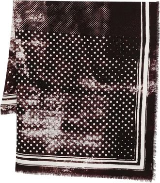 Destin Sciarpa a pois in lana - Marrone