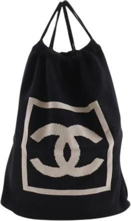 Chanel Pre-owned Backpacks, female, Black, Size: ONE SIZE Pre-owned Cotton Backpack