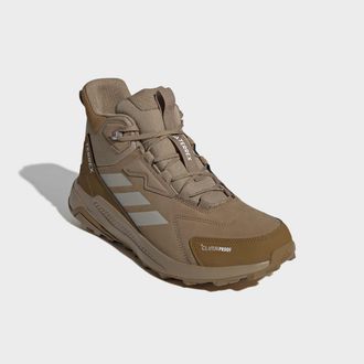 ADIDAS TERREX Wanderschuh ADIDAS TERREX TERREX ANYLANDER LEATHER MID CLIMAPROOF, Herren, Gr. 42,5, cardboard, wonder alumina, bronze strata, Leder, Textil, Schuhe W