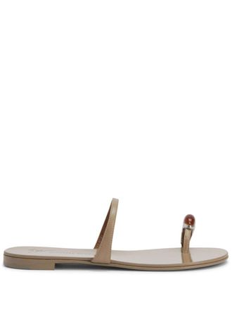 Giuseppe Zanotti Acates Ring leren sandalen - Beige
