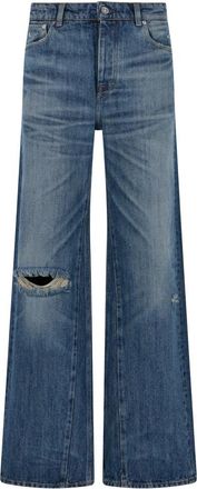Our Legacy Lichtblauwe Wijde Jeans - Dames - Loose Fit Jeans - Blauw - W27 - Katoen - Jeans
