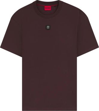 HUGO BOSS T-shirt con applicazione - Marrone