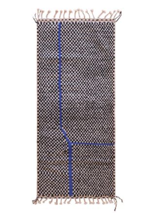 AFK Living Alfombra pasillo bereber cuadros moderna 95 x 210 cm