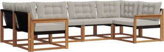 vidaXL Conjunto De Sof&aacute;s De Exterior 6 Uds. Gris Natural Y Claro Vidaxl
