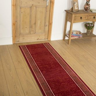 Runrug Hallway Carpet Runner Rug - Soft & Comfy, 9mm - Tribal in Red | Size: 60 cm x 420 cm