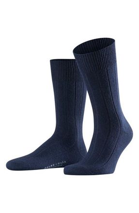 Falke Lhasa Wool & Cashmere Dress Socks in Dark Navy at Nordstrom, Size Medium