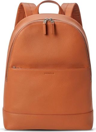 Shinola Canfield Pebble Leather Backpack in Rust at Nordstrom