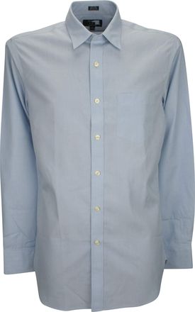 Generic Ex Store Mens Pure Cotton Wrinkle Free Single Cuff Shirt Blue Medium/Regular Fit