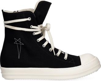 Rick Owens High-Top Sneakers with Stitched Star Design