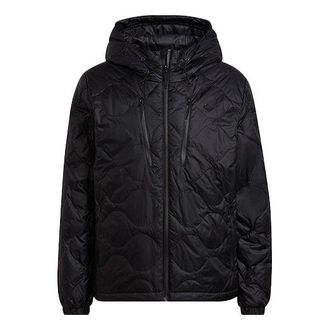 adidas originals Sports Zipper hooded Long Sleeves Down Jacket Black H13586