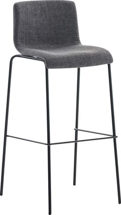 Clp Taburete Hover En Tela & Base De 4 Patas Gris Claro Negro